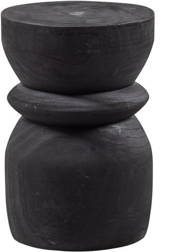 Kruk Bikkel Hout Zwart 40Xo28Cm