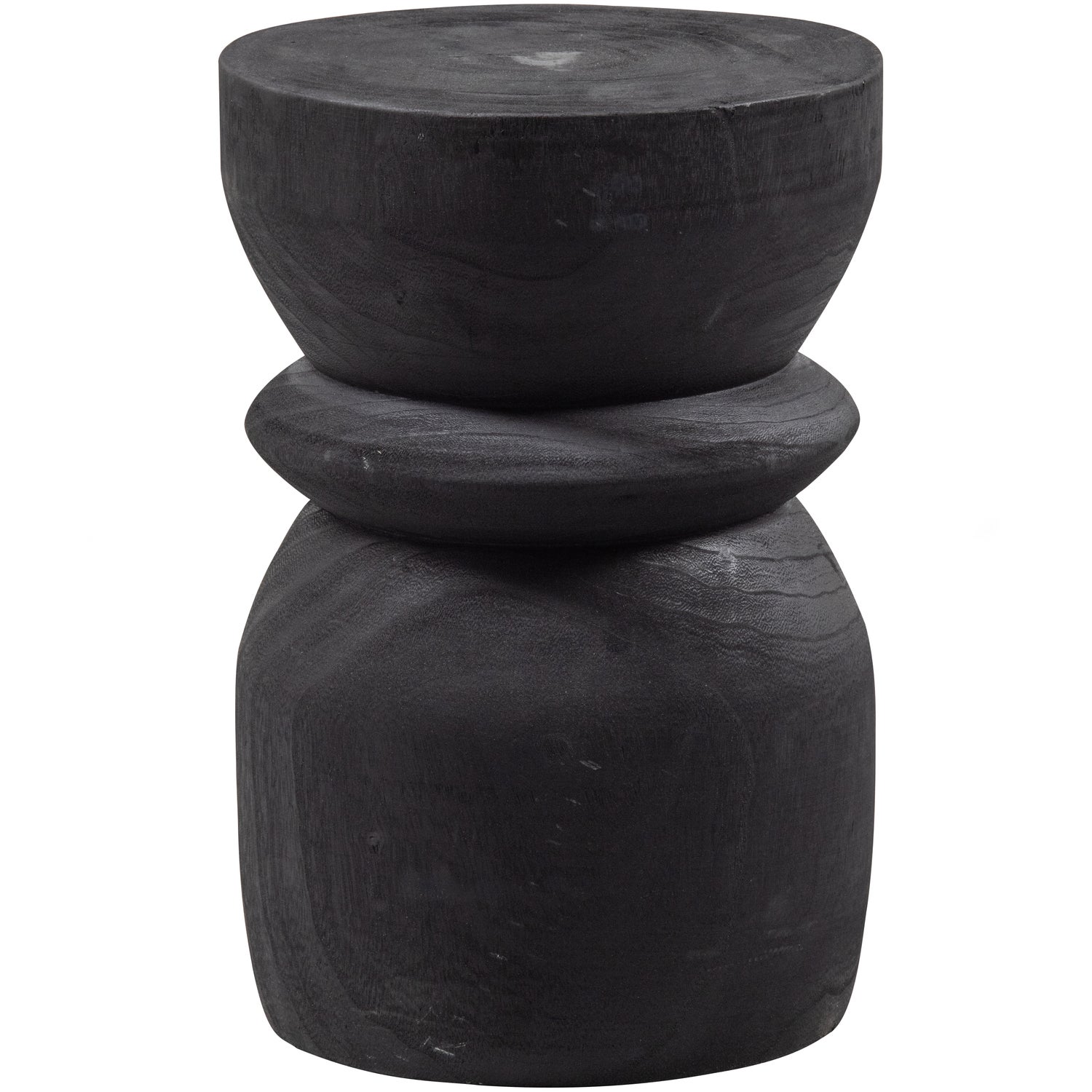 Kruk Bikkel Hout Zwart 40Xo28Cm afbeelding