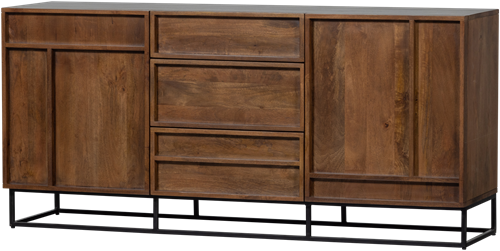 FORREST 2-DEURS DRESSOIR MET LADES MANGO HOUT NATUREL