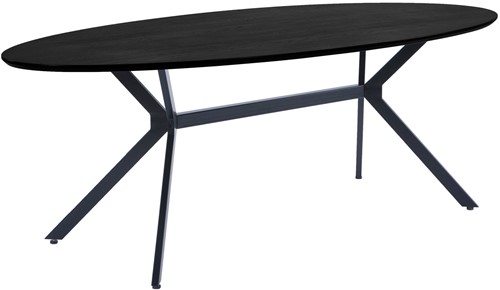 BRUNO EETTAFEL OVAAL MDF ZWART 220x100CM