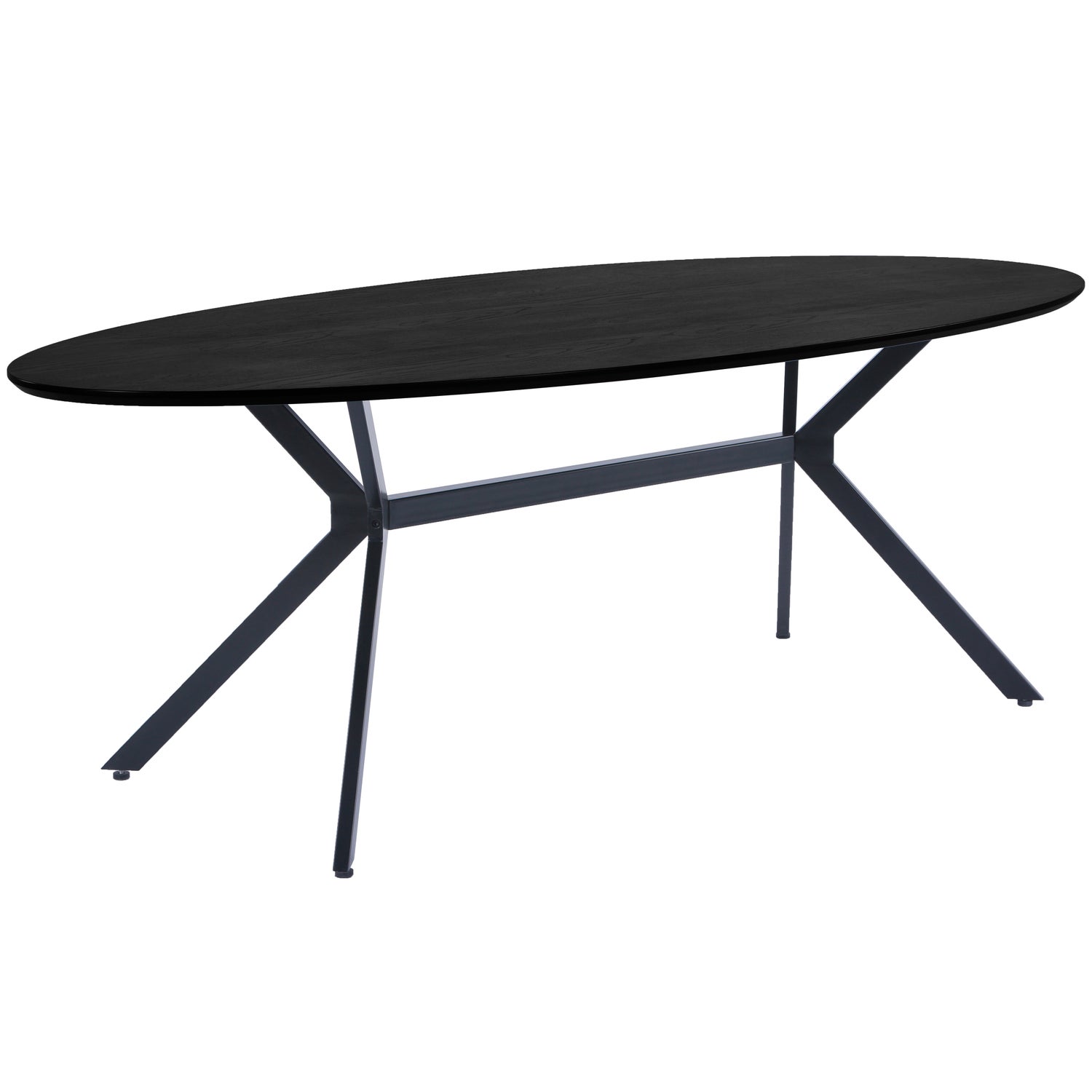 BRUNO EETTAFEL OVAAL MDF ZWART 220x100CM afbeelding