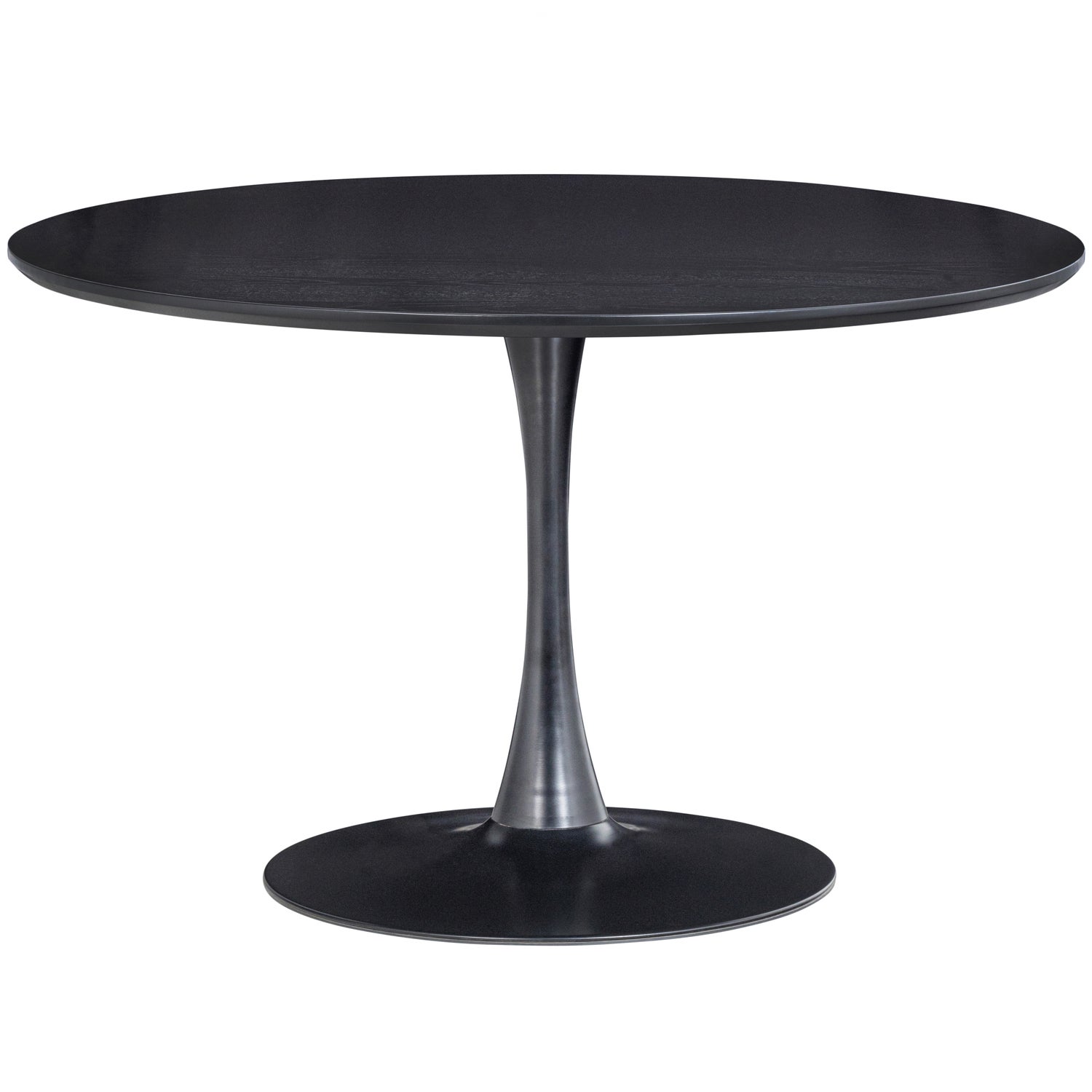 SAMMY EETTAFEL TROMPETVOET ROND MDF ZWART O120CM afbeelding