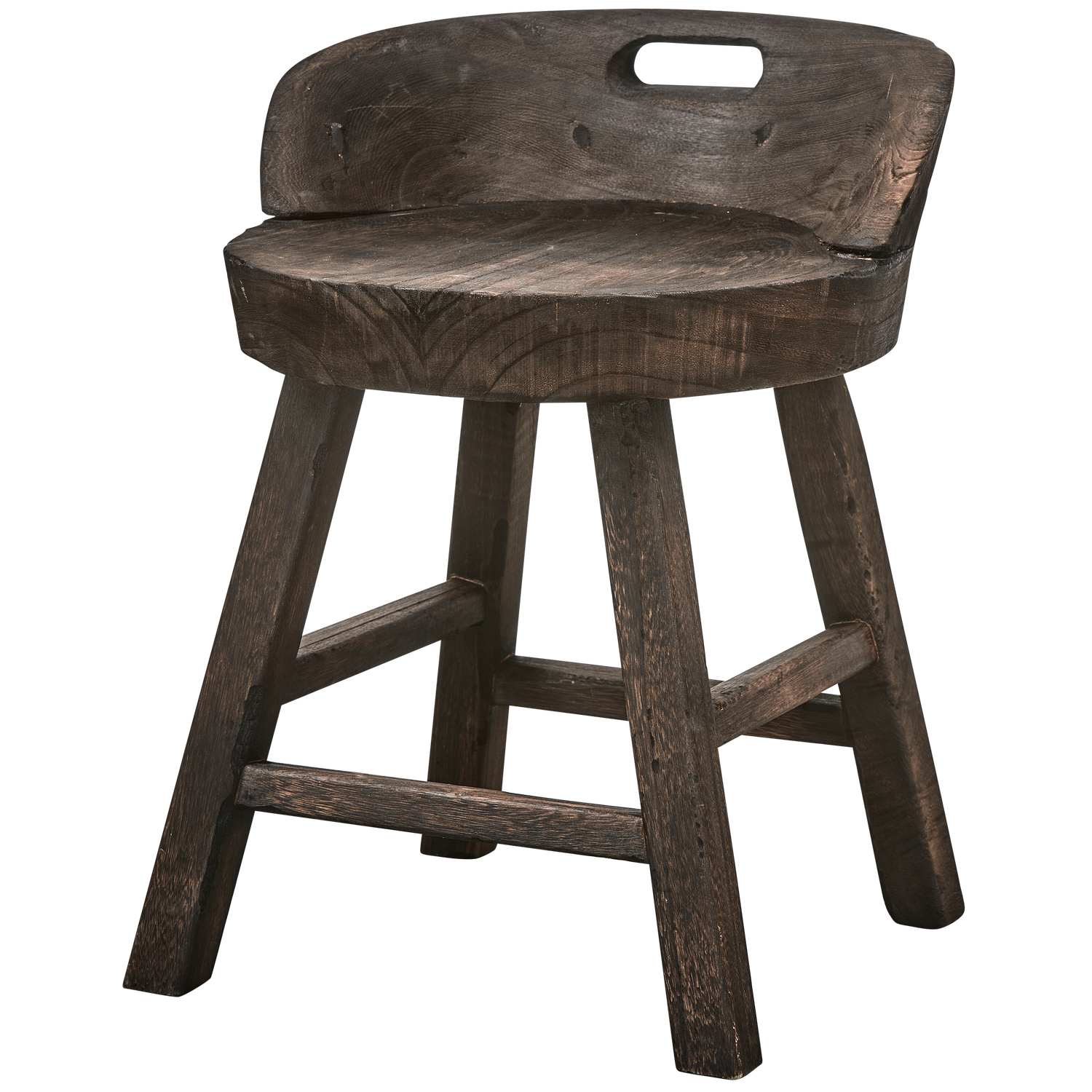 Decoratieve Kruk/Stoel Rosalie Hout Donkerbruin afbeelding