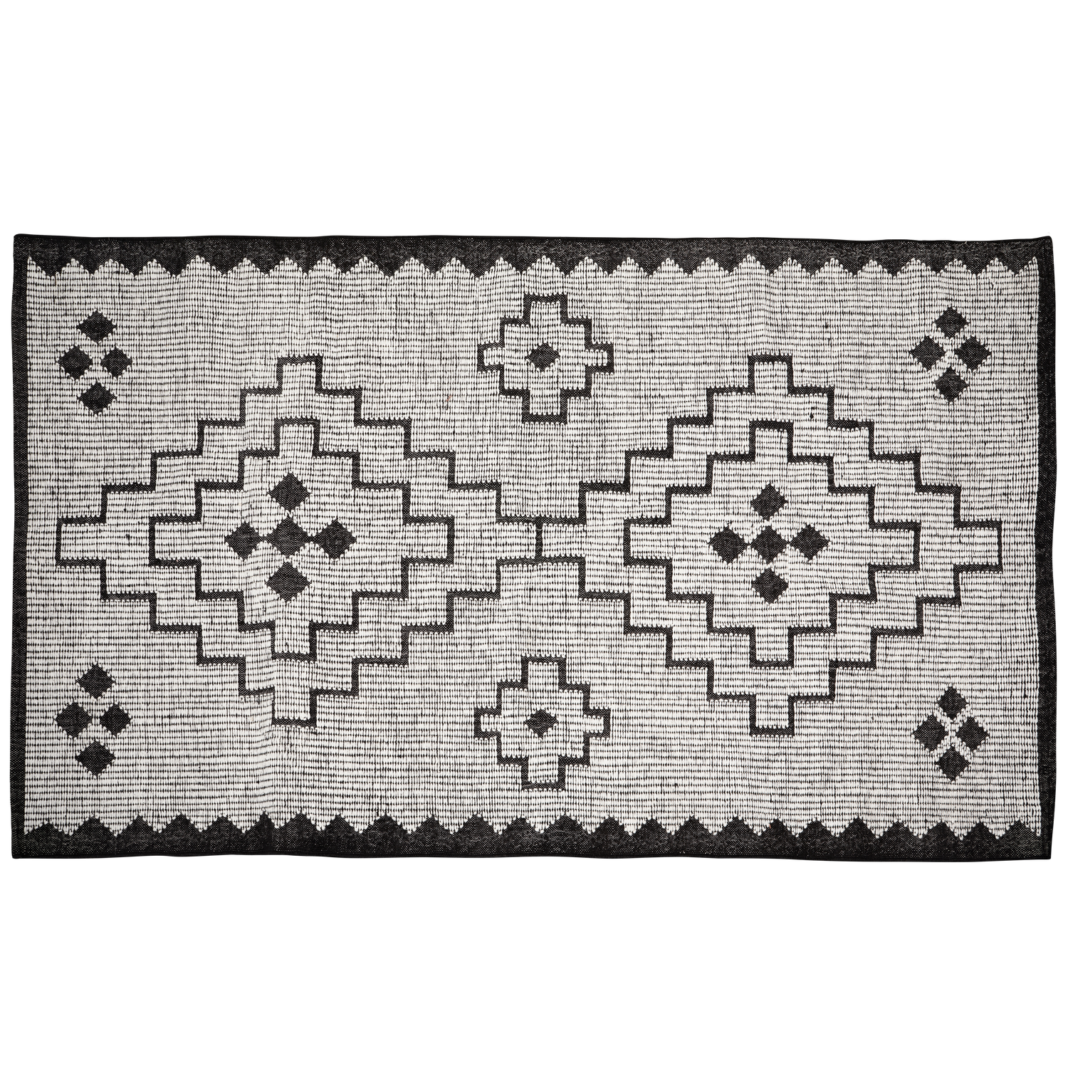 Vloerkleed Omari wol/jute naturel/zwart 160x230 cm afbeelding