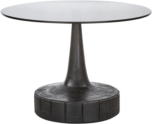 SOYA BIJZETTAFEL MANGO HOUT/GLAS ZWART