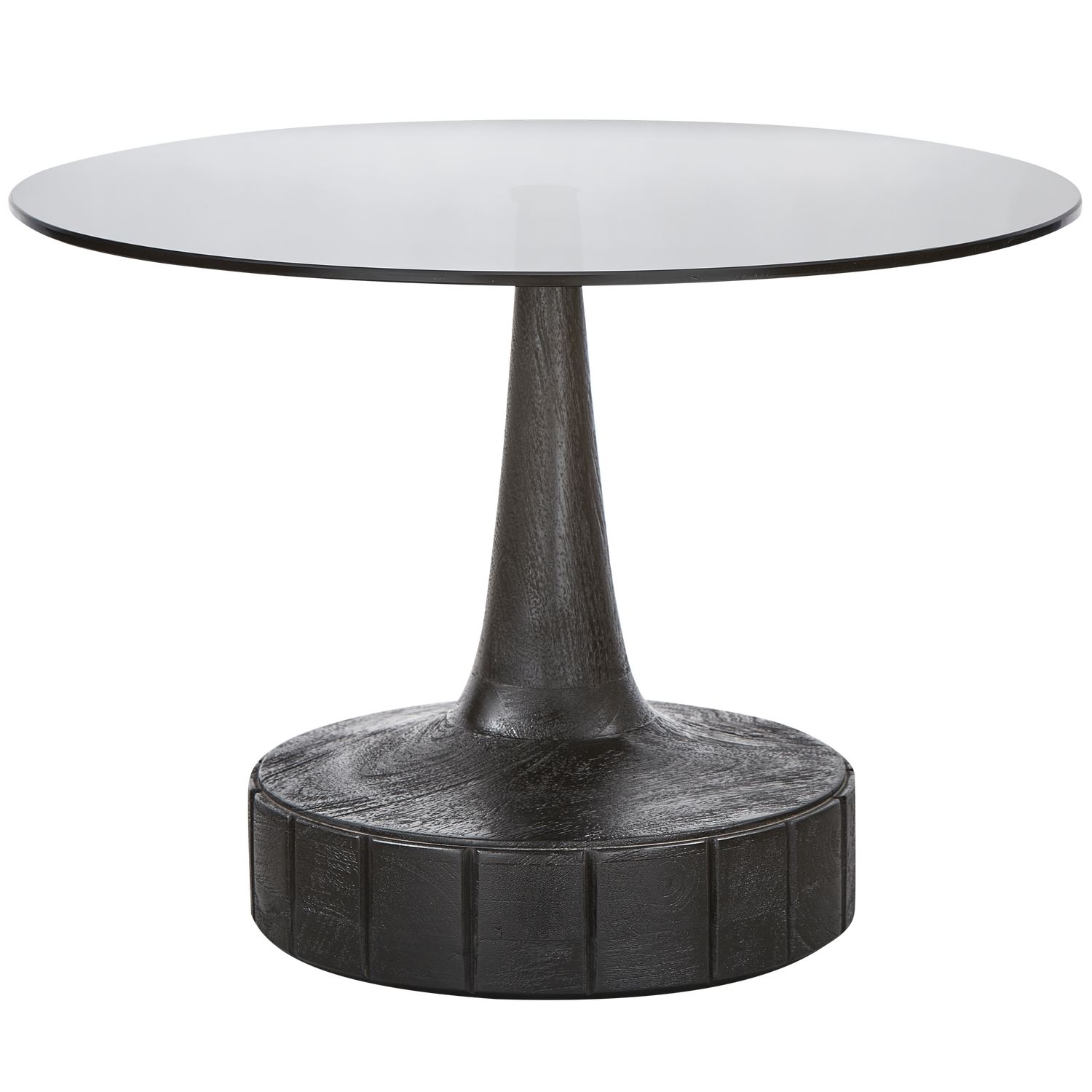 SOYA BIJZETTAFEL MANGO HOUT/GLAS ZWART afbeelding