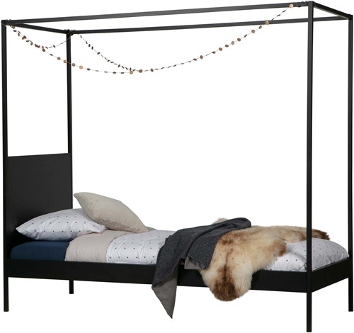 Hemelbed Dani Metaal Zwart 90X200 Cm