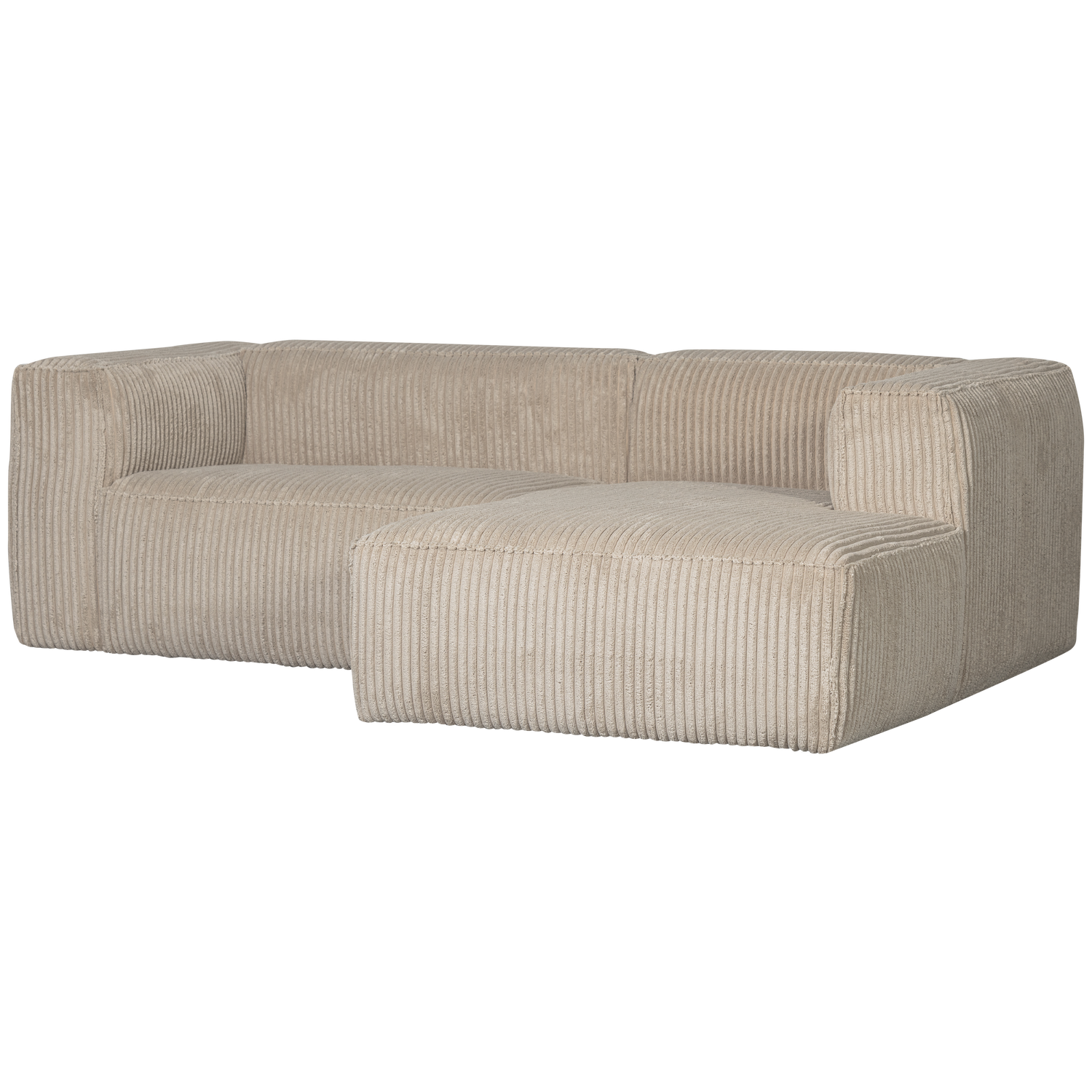 BEAN CHAISE LONGUE RECHTS GROVE RIBSTOF TRAVERTIN afbeelding