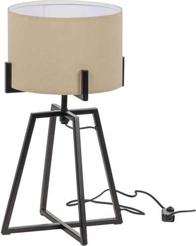 HOLLY TAFELLAMP ZWART/NATUREL