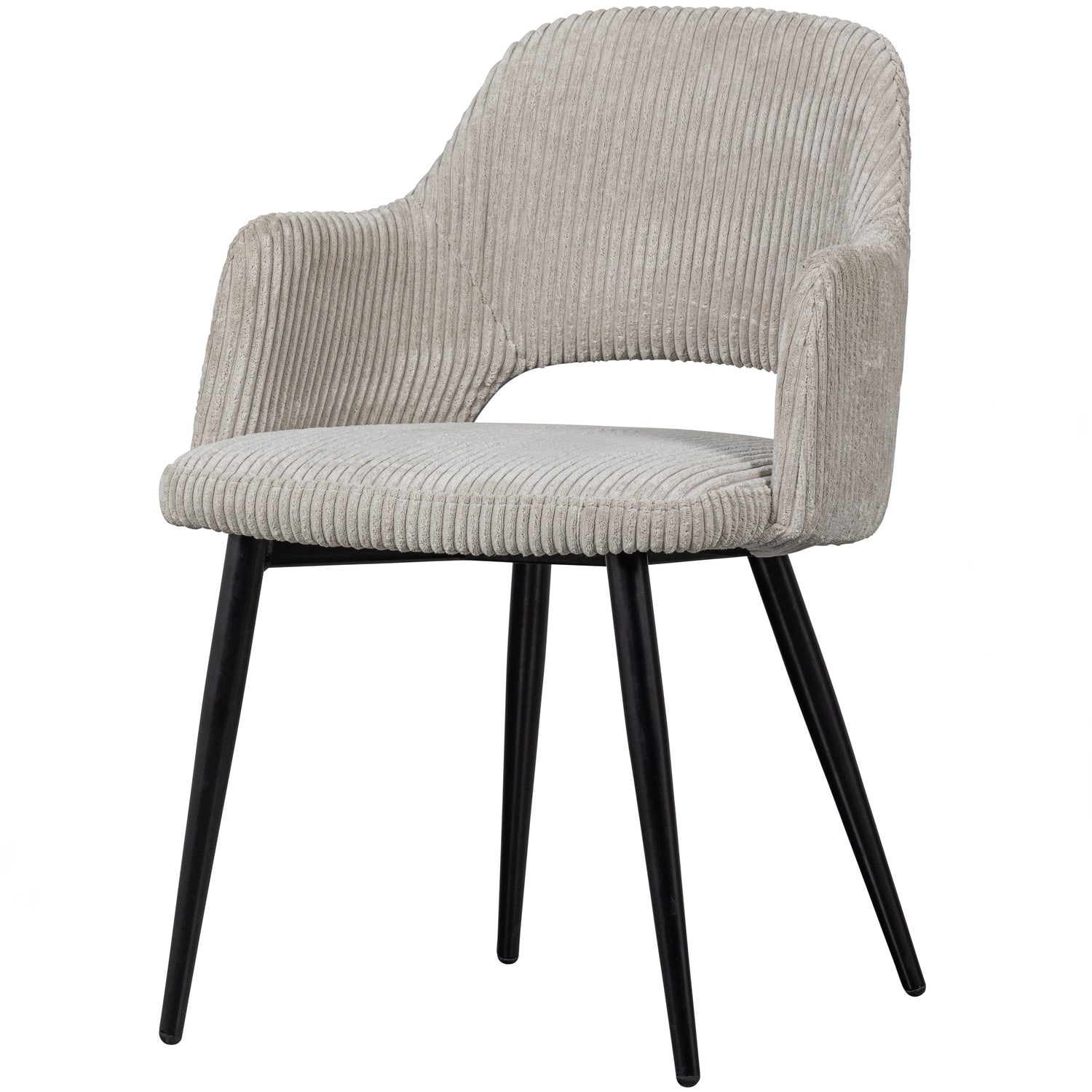 WOOOD Eetkamerstoel Ferdy Met Grove Rib Pearl
