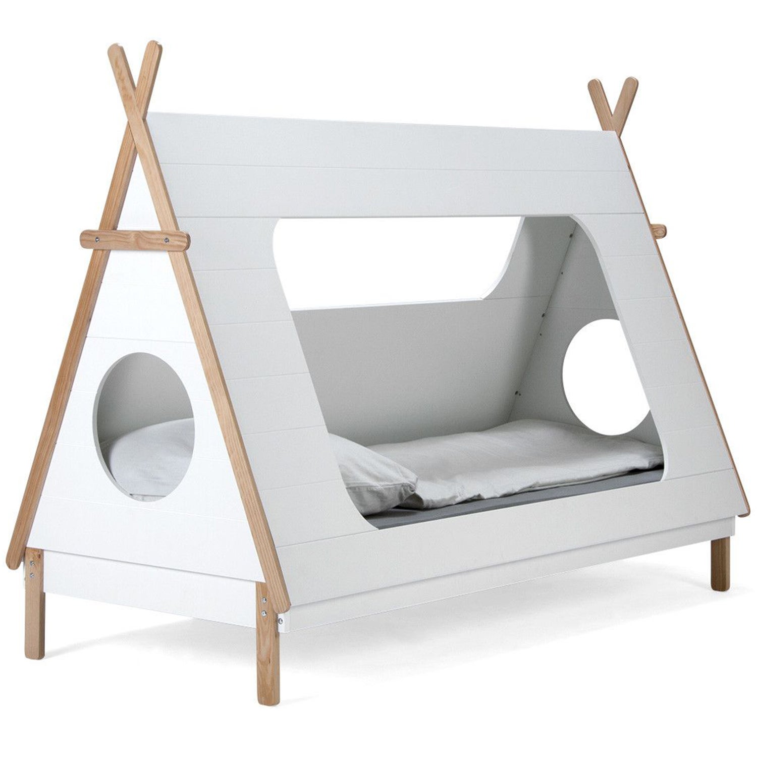 WOOOD Tipi Bed Wit 90X200 Incl Lattenbodem