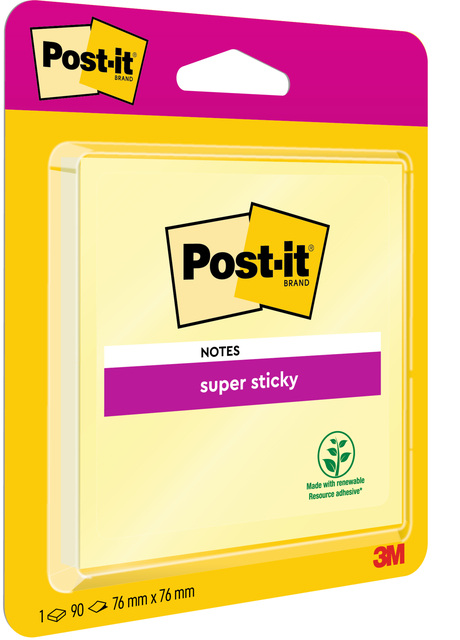 Memoblok Post-it 6920 Super Sticky 76x76mm geel afbeelding