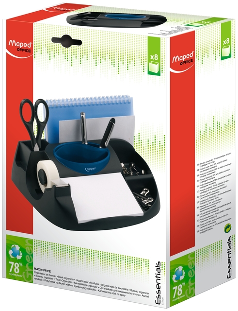 Bureau organizer Maped Essentials Green Maxi met 8 vakken zwart afbeelding