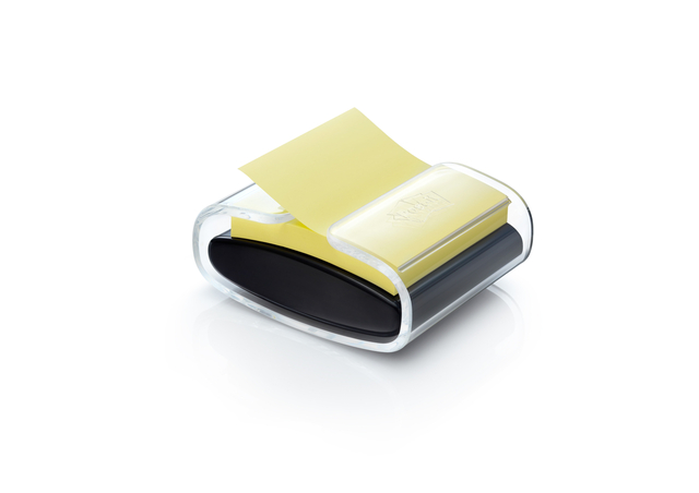 Memoblokdispenser Pro tbv Post-it Z-Notes 76x76mm incl notes transparant zwart afbeelding