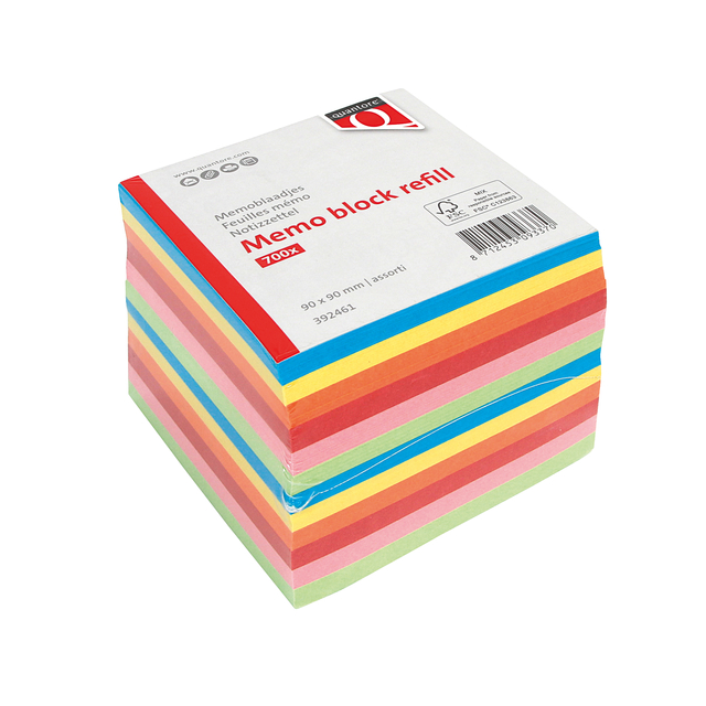 Memoblok Quantore 90x90mm 700vel losbladig assorti afbeelding