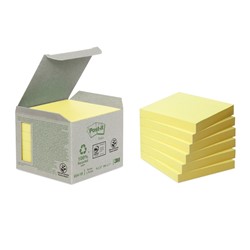 Memoblok 3M Post-it 654 76x76mm recycled geel