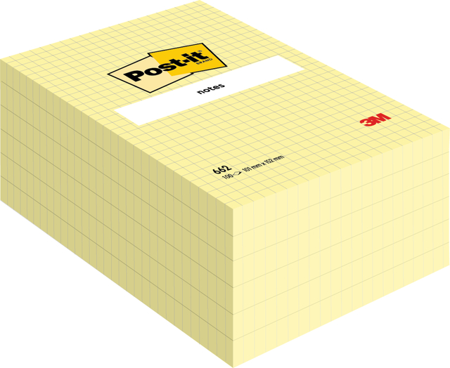 Memoblok Post-it 662 102x152mm ruit geel afbeelding