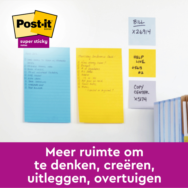 Memoblok Post-it 662 102x152mm ruit geel — Foto 2 van 2