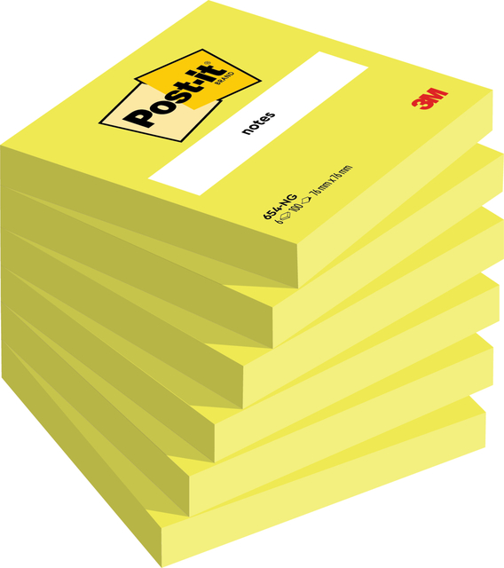 Memoblok Post-it 654 76x76mm neon groen 100 vel afbeelding