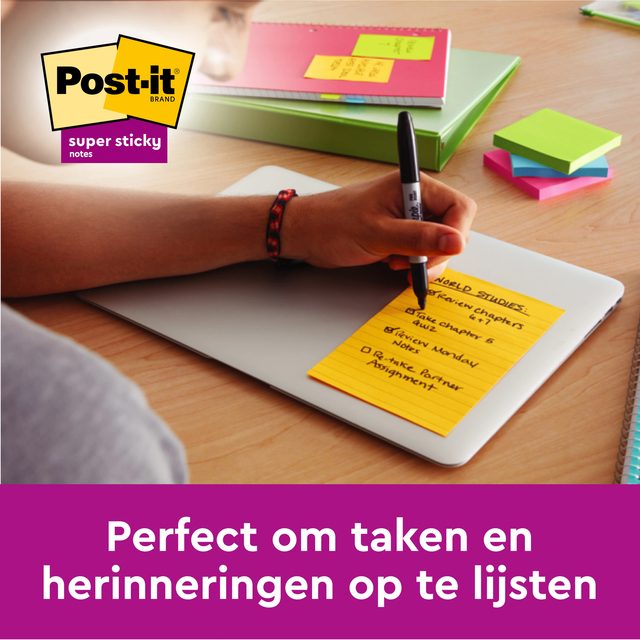 Memoblok Post-it 659 102x152mm geel — Foto 2 van 2