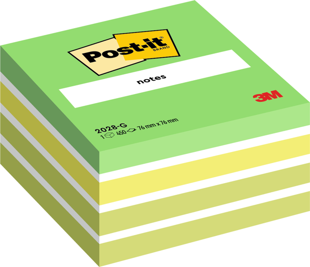 Memoblok Post-it 2028 76x76mm kubus pastel groen afbeelding