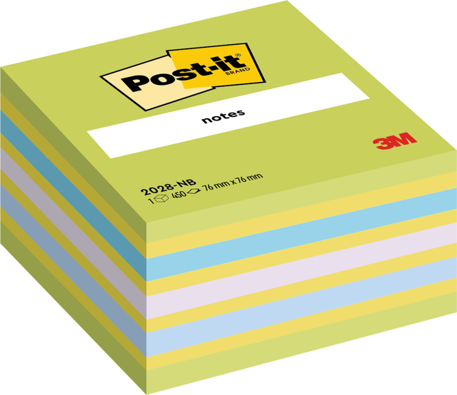 Memoblok Post-it 2028 76x76mm kubus assorti afbeelding
