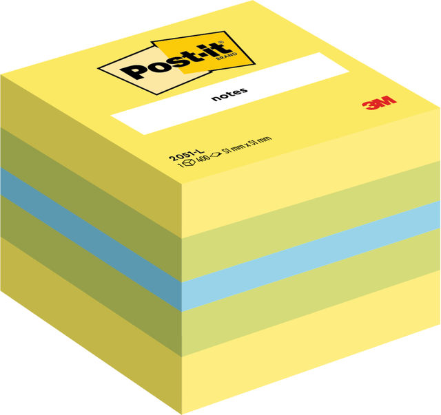 Memoblok Post-it 2051 51x51mm kubus lemon afbeelding