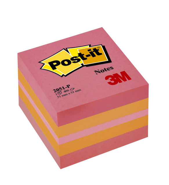 Memoblok Post-it 2051 51x51mm kubus roze afbeelding