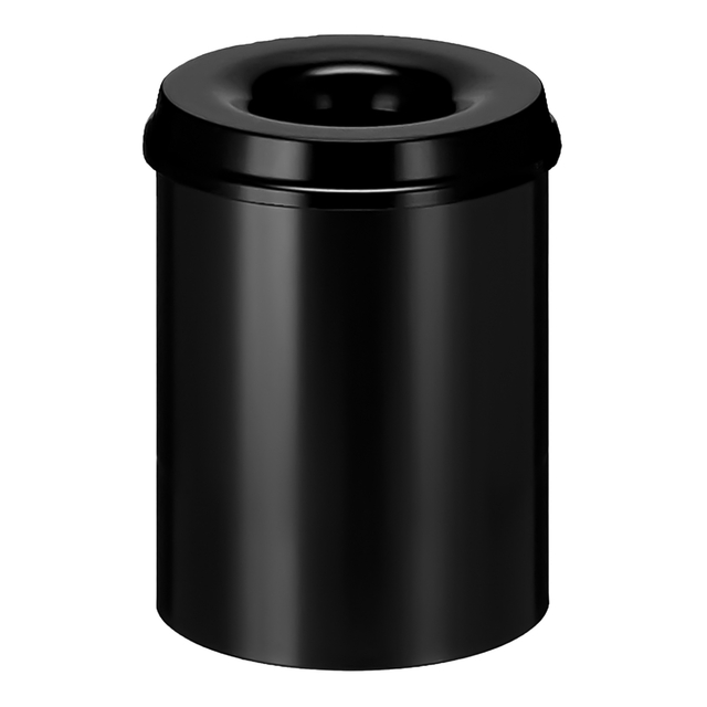 Papierbak met vlamdover Vepabins 15liter 26cm zwart afbeelding