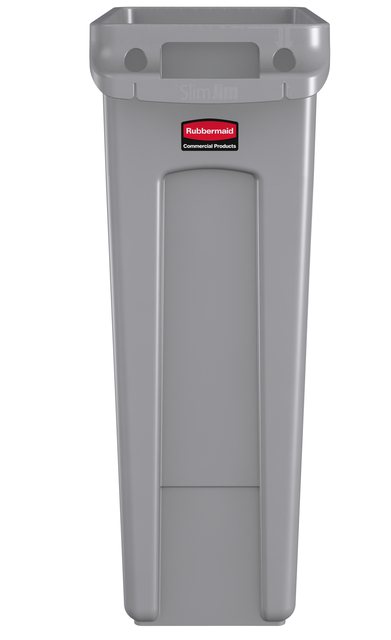 Afvalbak Rubbermaid Slim Jim Vented met luchtsleuven 87 liter grijs — Foto 2 van 2