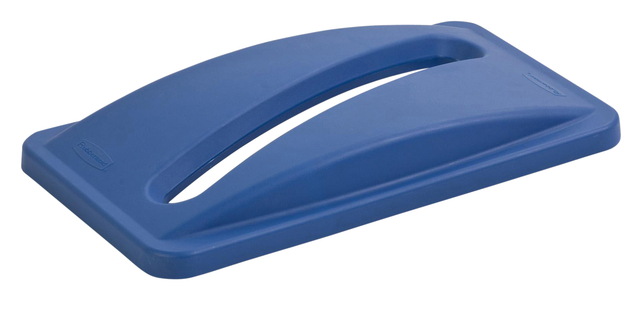 Deksel Rubbermaid Slim Jim Vented inwerpopening voor papier blauw afbeelding
