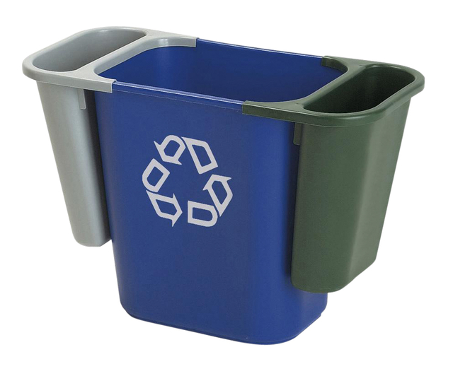 Papierbak Rubbermaid recycling medium 26L blauw — Foto 2 van 2