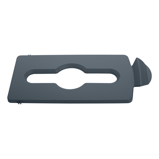Deksel Rubbermaid Slim Jim Recyclestation inwerpopening voor gemengde recycling grijs afbeelding