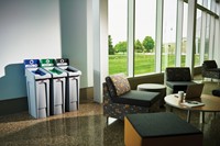 Paneel Rubbermaid Slim Jim Recyclestation voor label rood-2