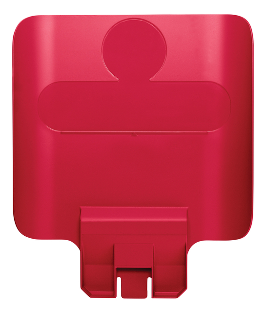 Paneel Rubbermaid Slim Jim Recyclestation voor label rood afbeelding