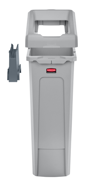 Afvalbak Rubbermaid Slim Jim Recyclestation starterset 87L grijs afbeelding