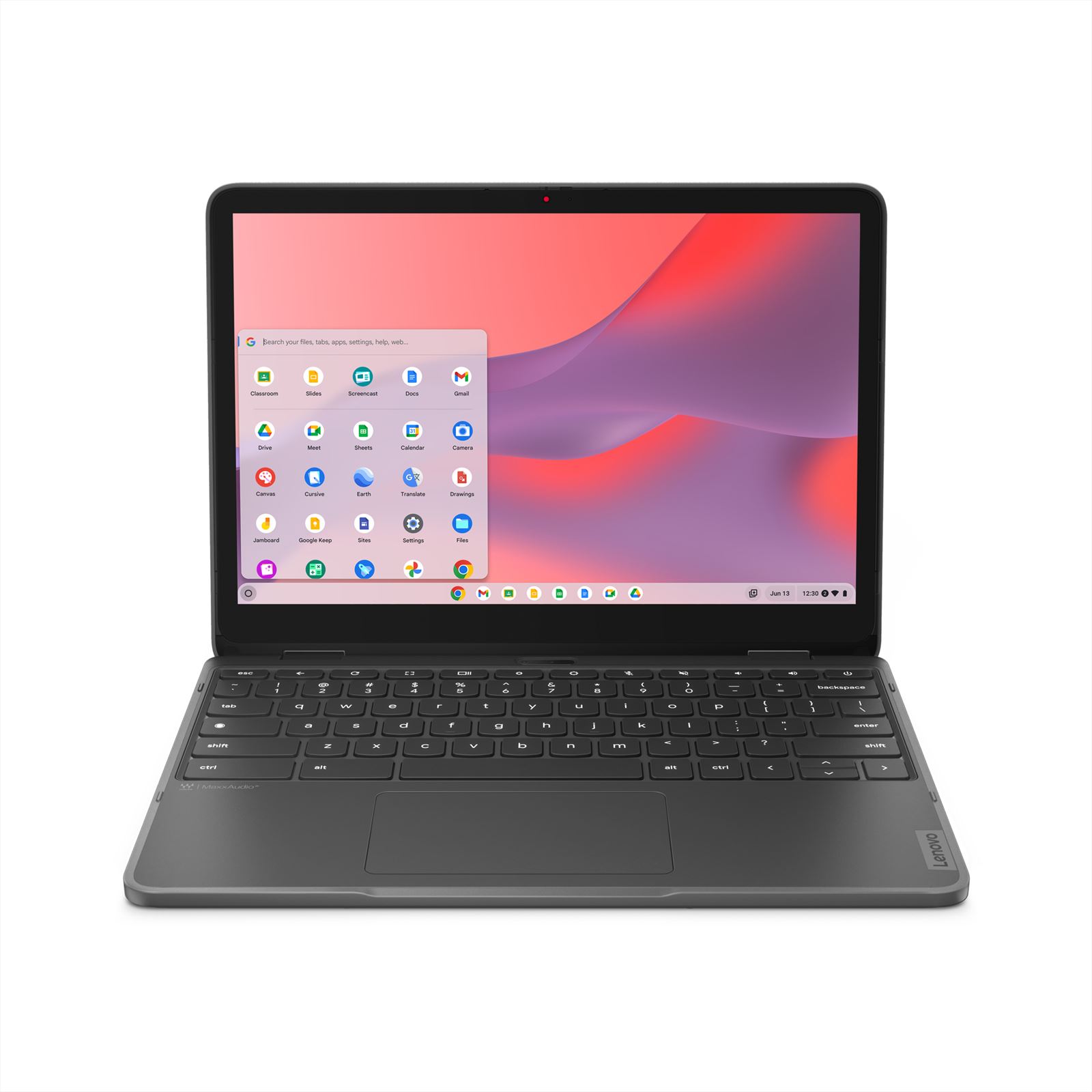 Lenovo 500e Yoga Chromebook Intel N N100 31 cm (12.2") Touchscreen WUXGA 8 GB LPDDR5-SDRAM 64 GB eMMC Wi-Fi 6E (802.11ax) ChromeOS Grijs