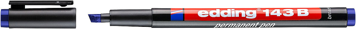 Viltstift edding 143 schuin 1-3mm blauw afbeelding