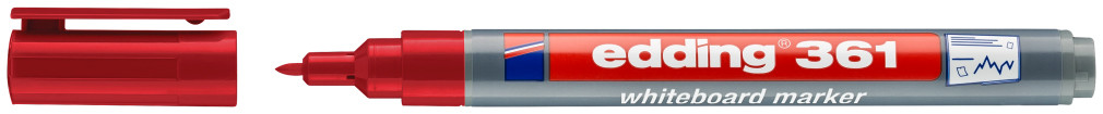 Whiteboardmarker edding 361 rond 1mm rood afbeelding