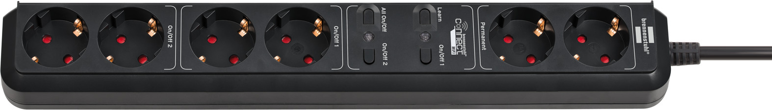 Stekkerdoos Brennenstuhl wifi Connect 2+4-voudig 1.5 meter zwart afbeelding