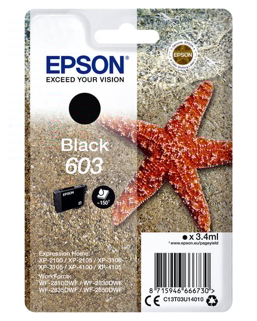 Inktcartridge Epson 603 T03U1 zwart afbeelding