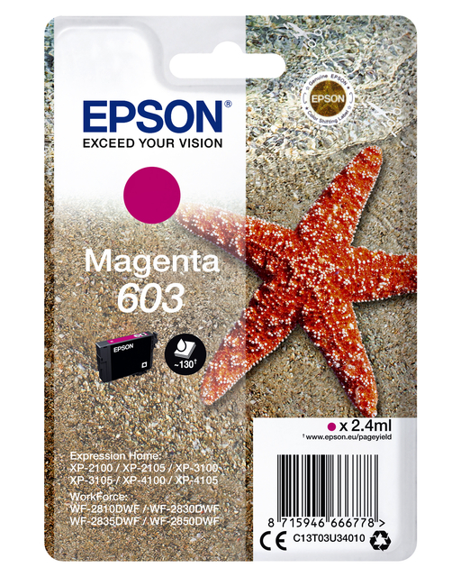 Inktcartridge Epson 603 T03U3 rood afbeelding
