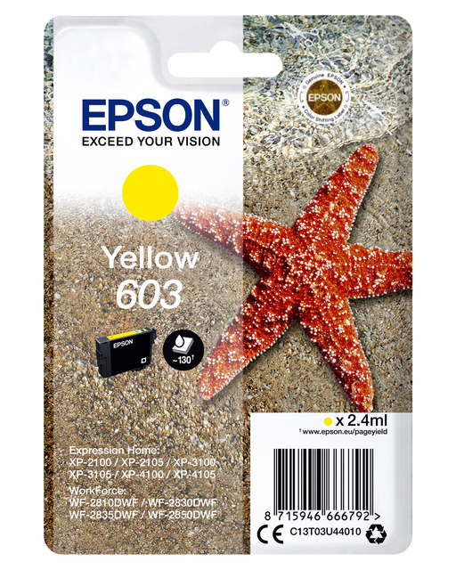 Inktcartridge Epson 603 T03U4 geel afbeelding