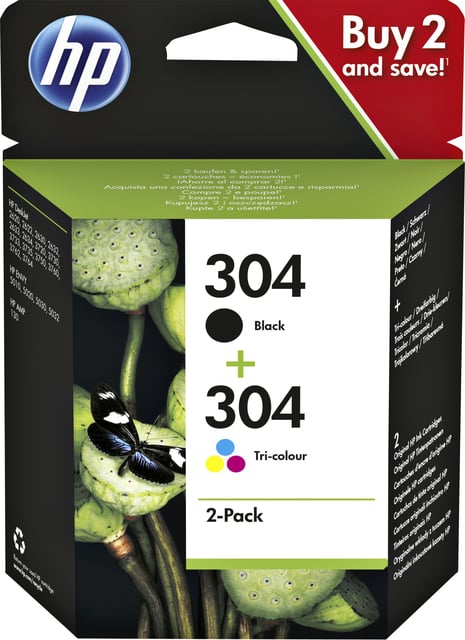 Inktcartridge HP 3JB05AE 304 zwart + kleur afbeelding