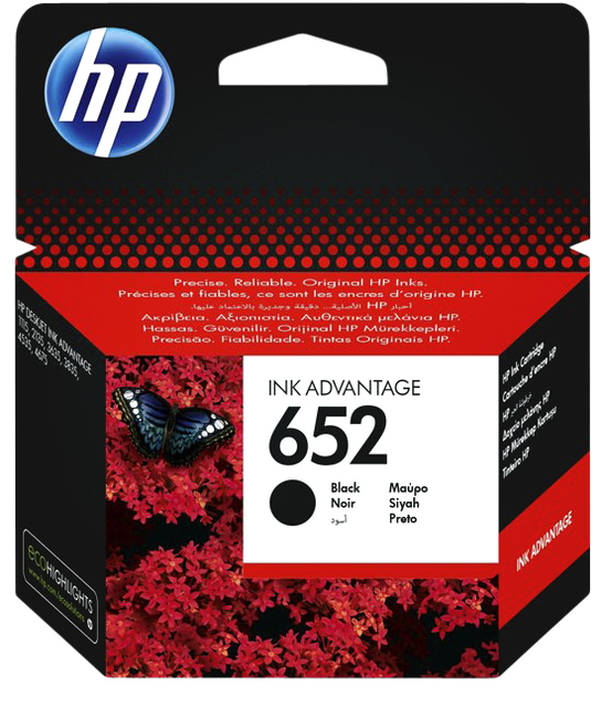 Inktcartridge HP F6V25AE 652 zwart afbeelding
