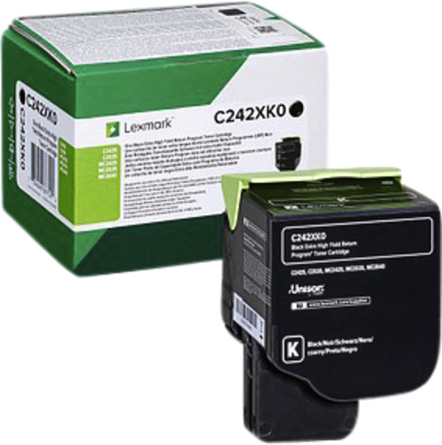 Tonercartridge Lexmark C242XK0 zwart afbeelding