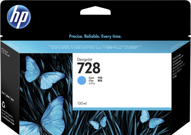 Inktcartridge HP F9J67A 728 blauw afbeelding