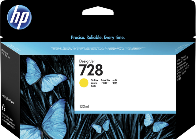 Inktcartridge HP F9J65A 728 geel afbeelding
