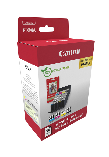 Inktcartridge Canon CLI-581 zwart + 3 kleuren — Foto 2 van 2