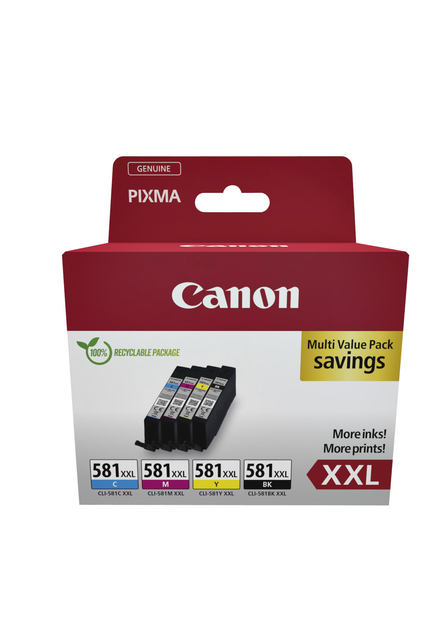 Inktcartridge Canon CLI-581XXL zwart + 3 kleuren afbeelding